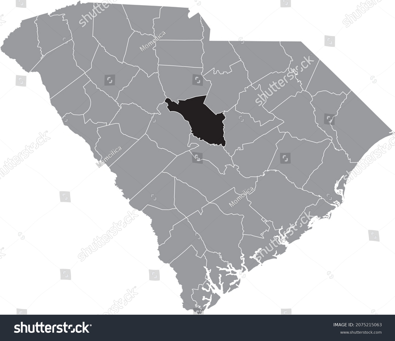 Black Highlighted Location Map Of The Richland - Royalty Free Stock ...