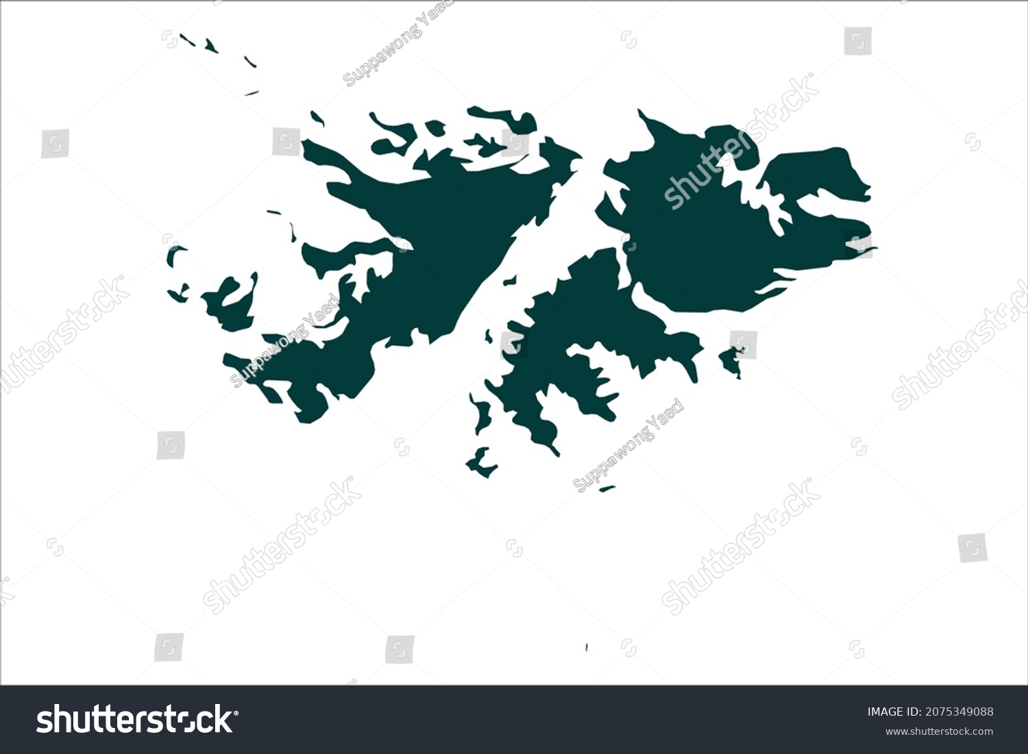 Falkland Islands map Sacramento green Color on - Royalty Free Stock ...