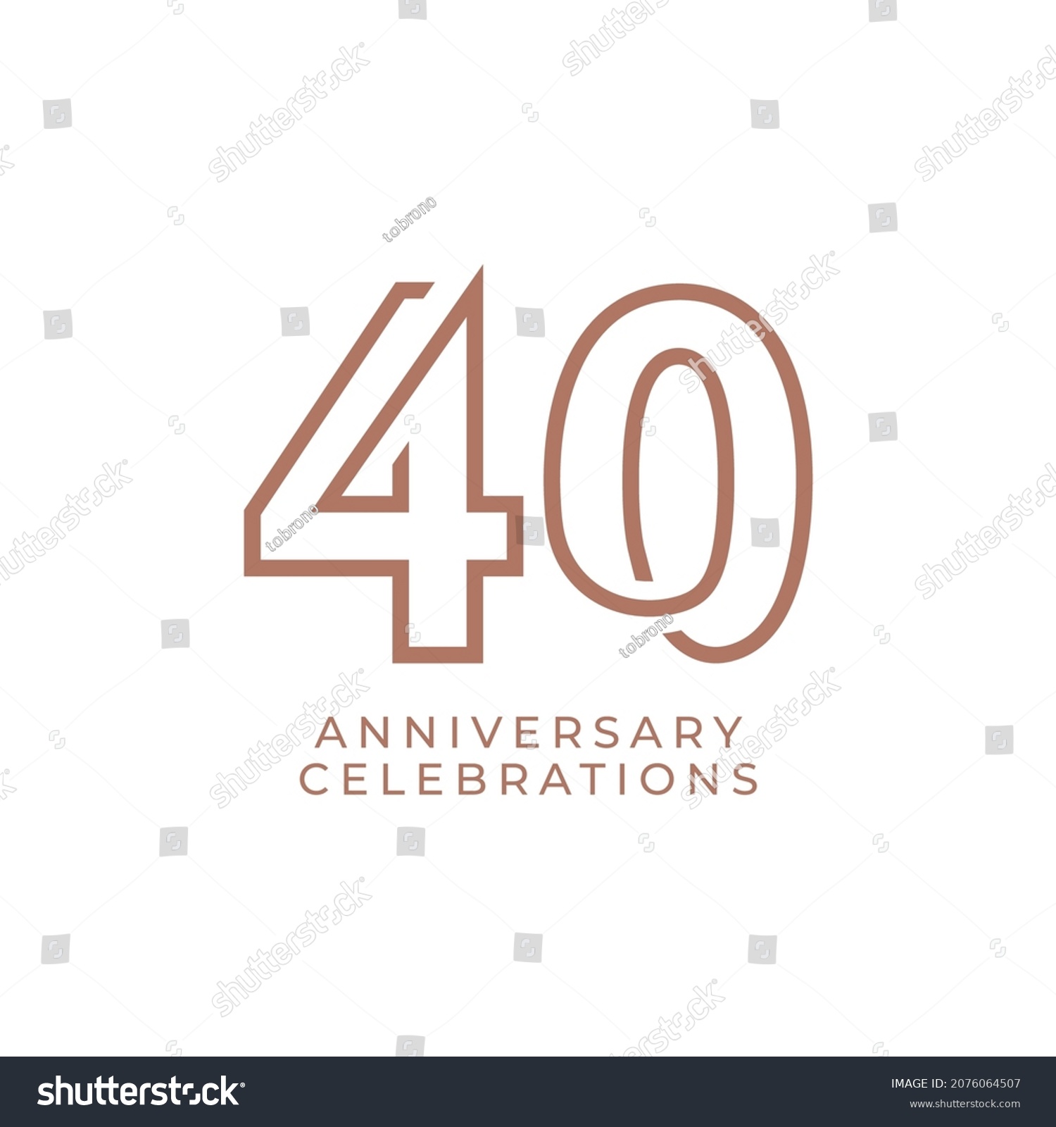 40 Years Anniversary Celebration Vector Template Royalty Free Stock Vector 2076064507 4340