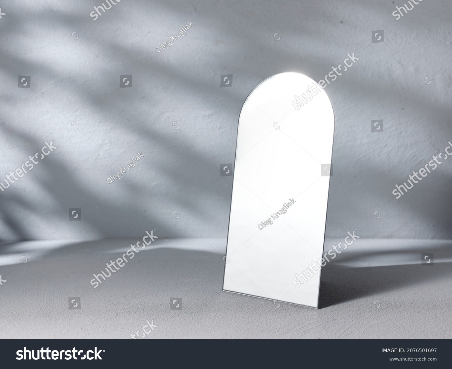 Table mirror on gray background #2076501697