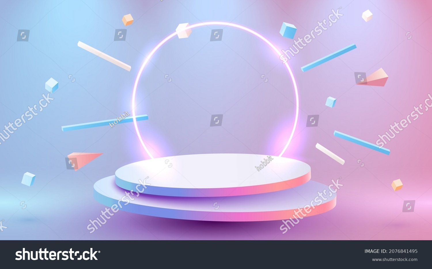 Abstract scene background. Product presentation, mock up, show cosmetic product, Podium, stage pedestal or platform. Vector illustration #2076841495