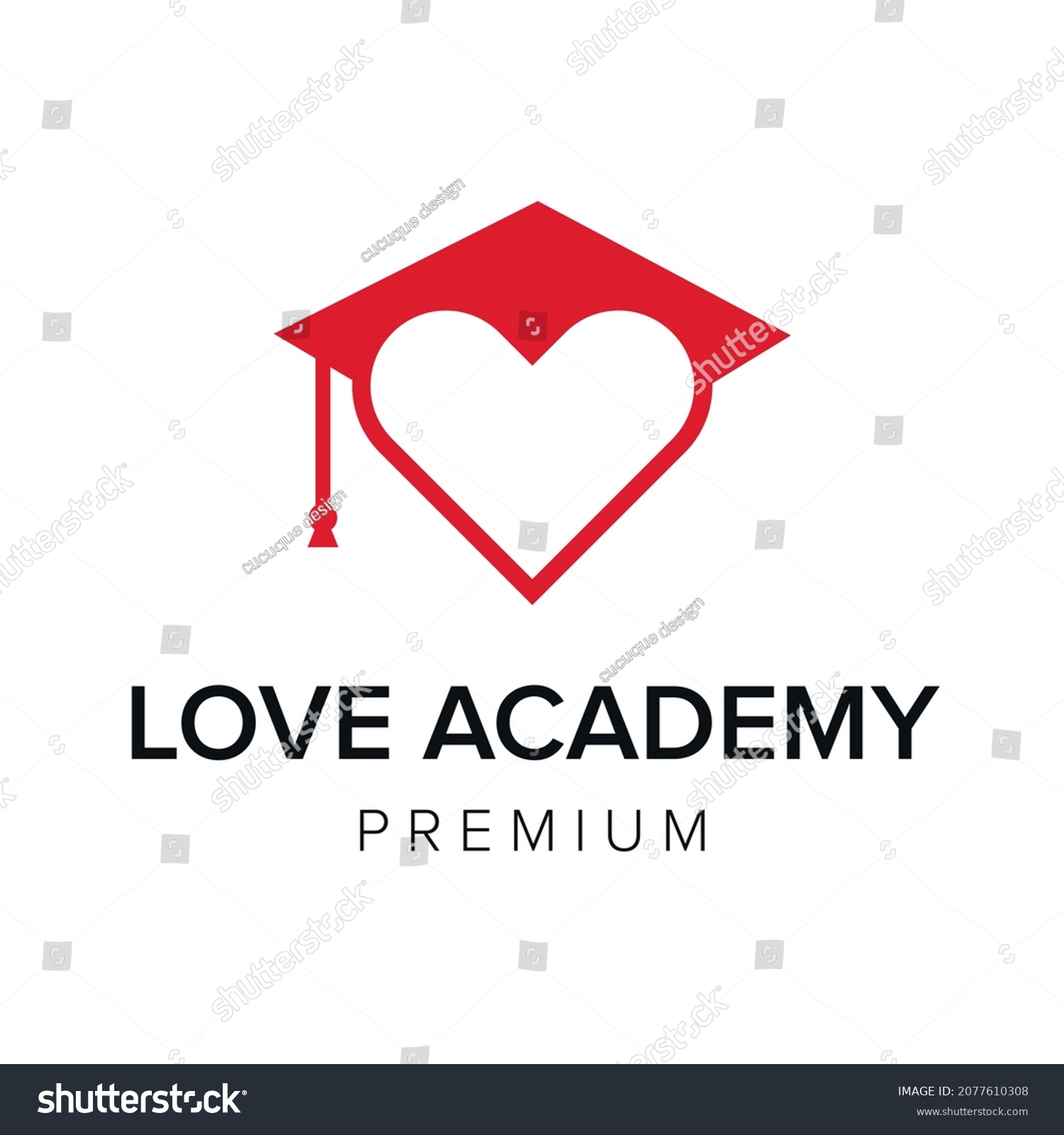 Love Academy Logo Icon Vector Template - Royalty Free Stock Vector 