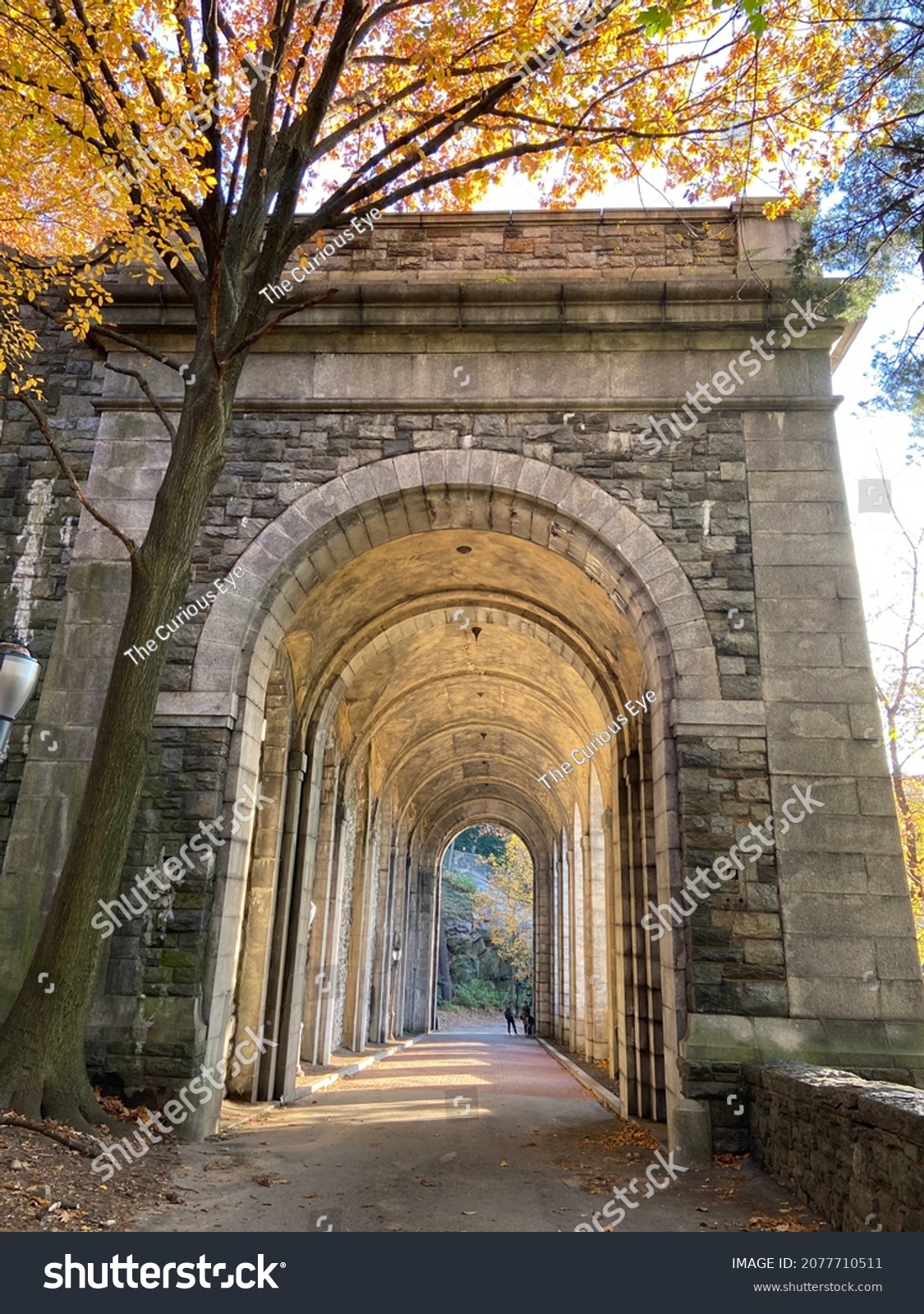 The arches of the Billings Arcade in Fort Tryon - Royalty Free Stock ...