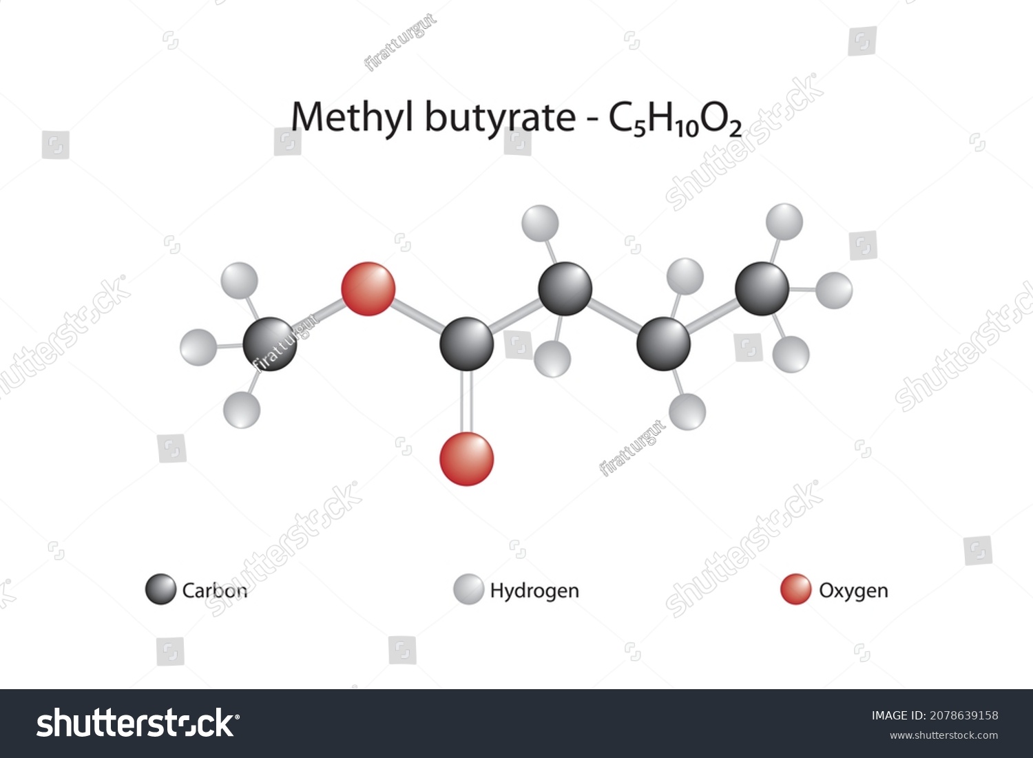 Molecular formula of methyl butyrate. Methyl - Royalty Free Stock ...