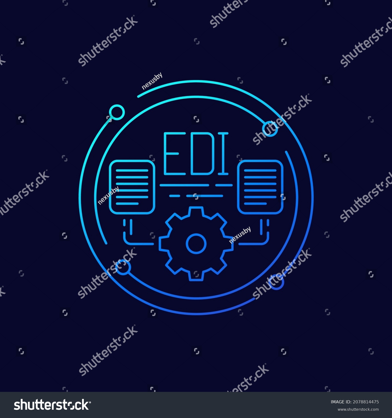 EDI Icon, Electronic Data Interchange Linear - Royalty Free Stock ...