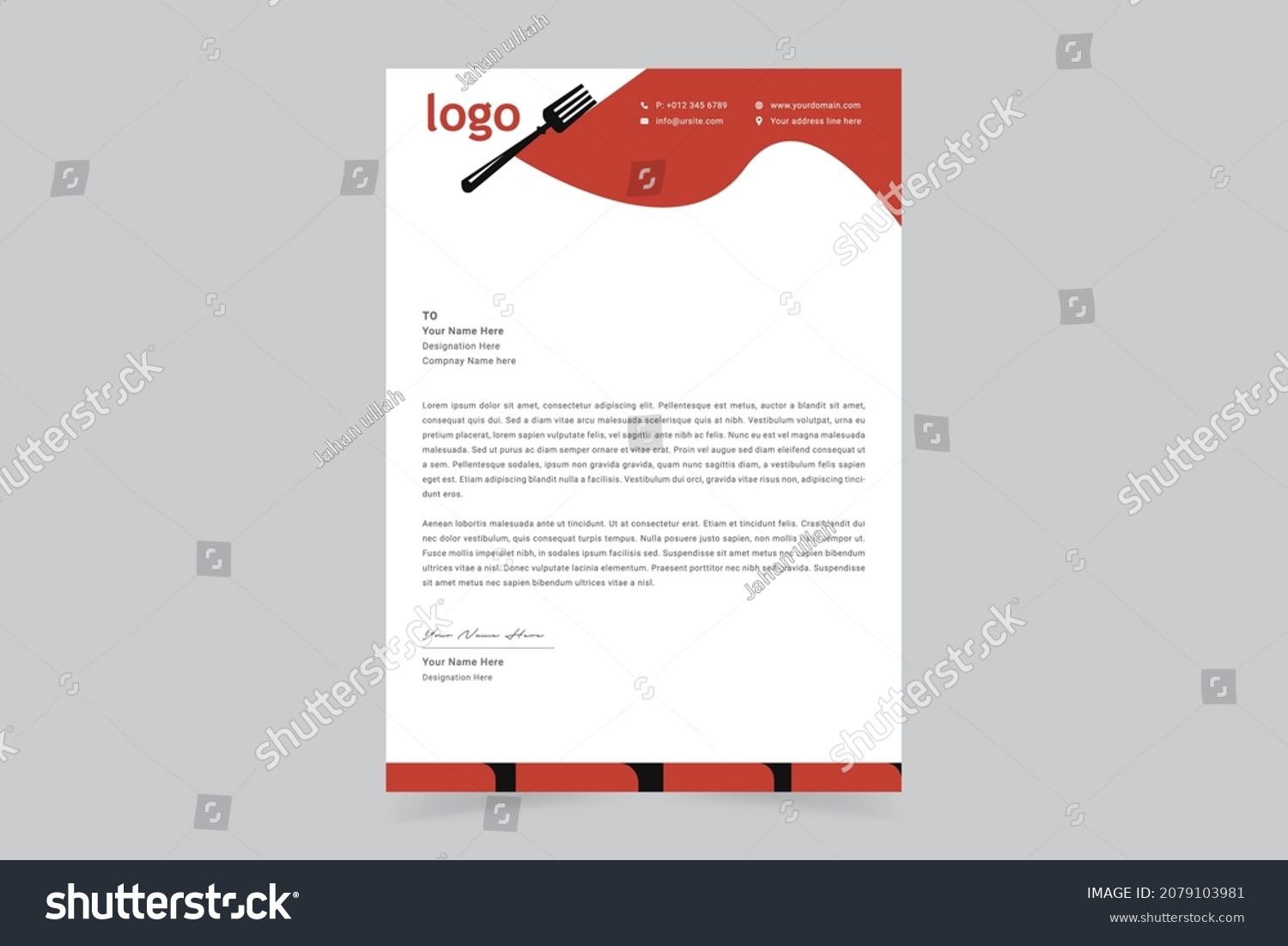 Restaurant Letterhead Design Creative And Clean Royalty Free Stock Vector 2079103981 8072