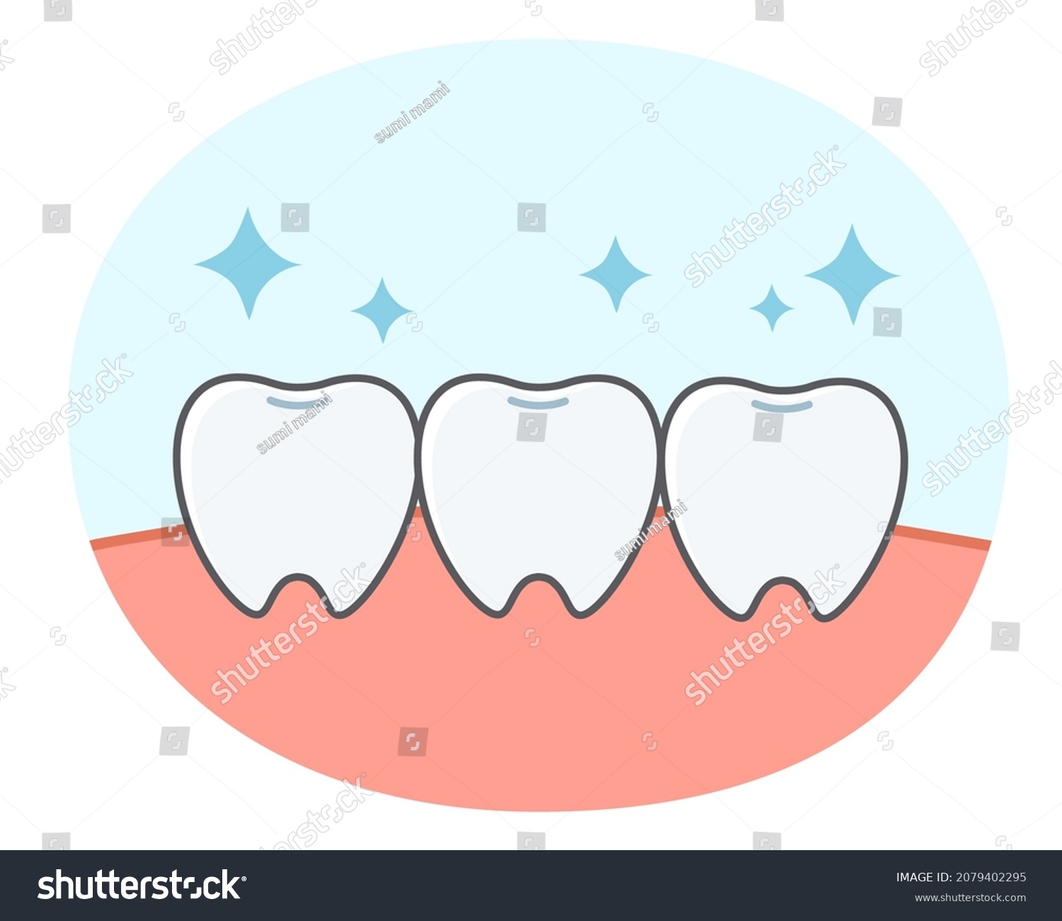 Simple and cute illustration of teeth and gums - Royalty Free Stock ...