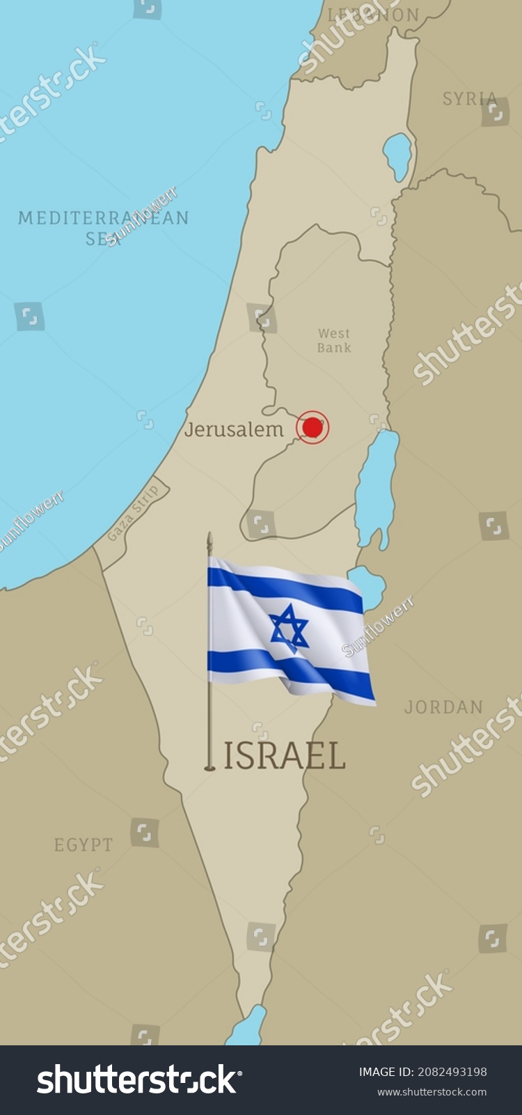 Highly detailed Israeli map with flag and - Royalty Free Stock Vector ...