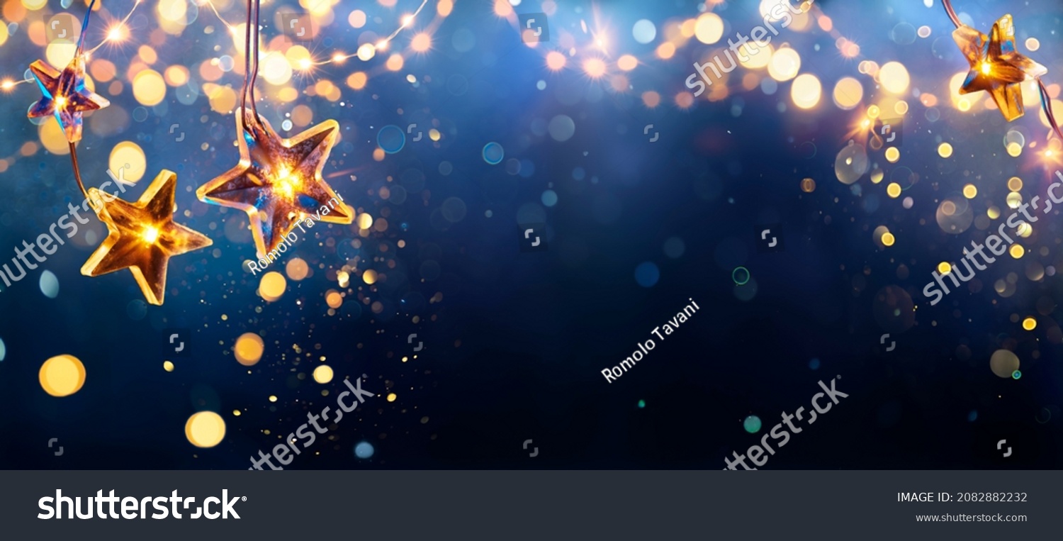 Christmas Stars Lights With Abstract Defocused Elements #2082882232