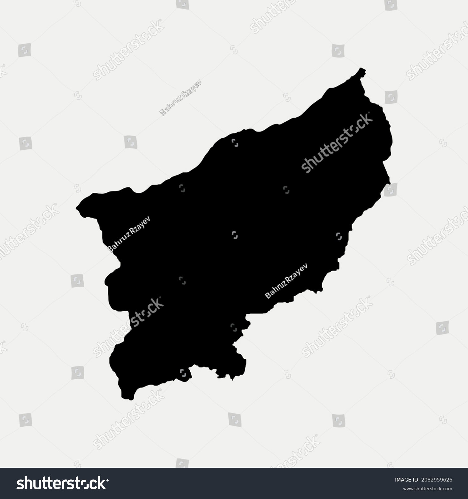 Map of Rize - Turkey region outline silhouette vector illustration
 #2082959626