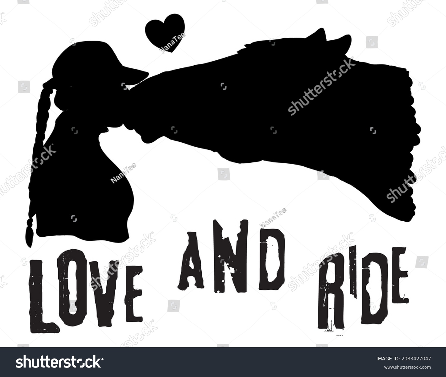 Vector printable illustration: Love and ride - Royalty Free Stock ...