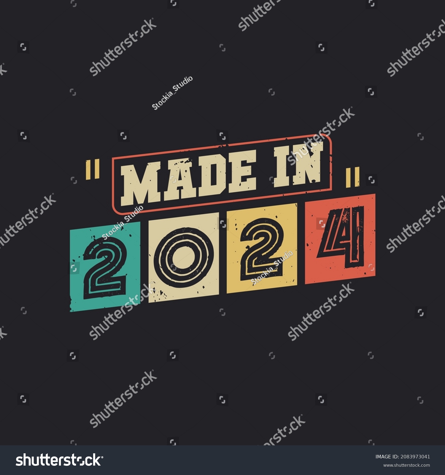 Made In 2024 Vintage Birthday Celebration Royalty Free Stock Vector   Avopix 2083973041 