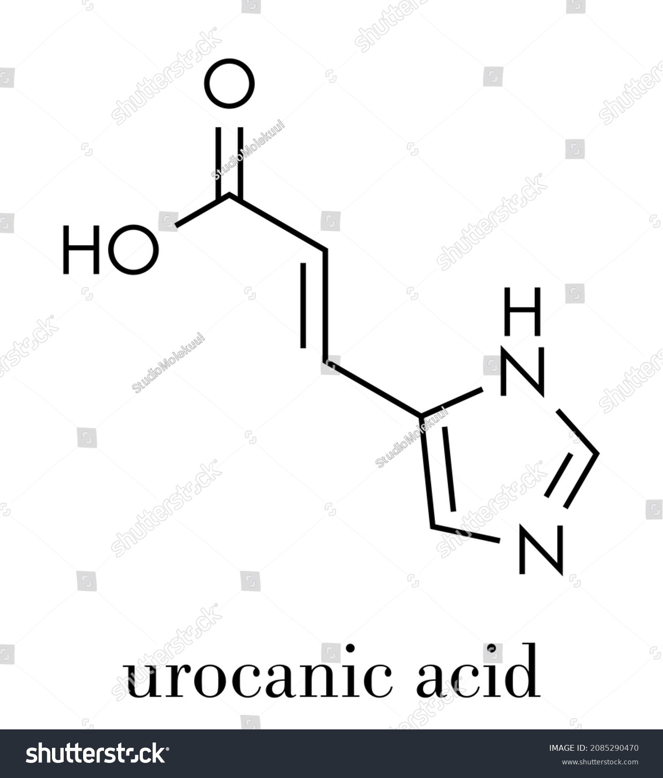 Urocanic acid molecule. Breakdown product of - Royalty Free Stock ...