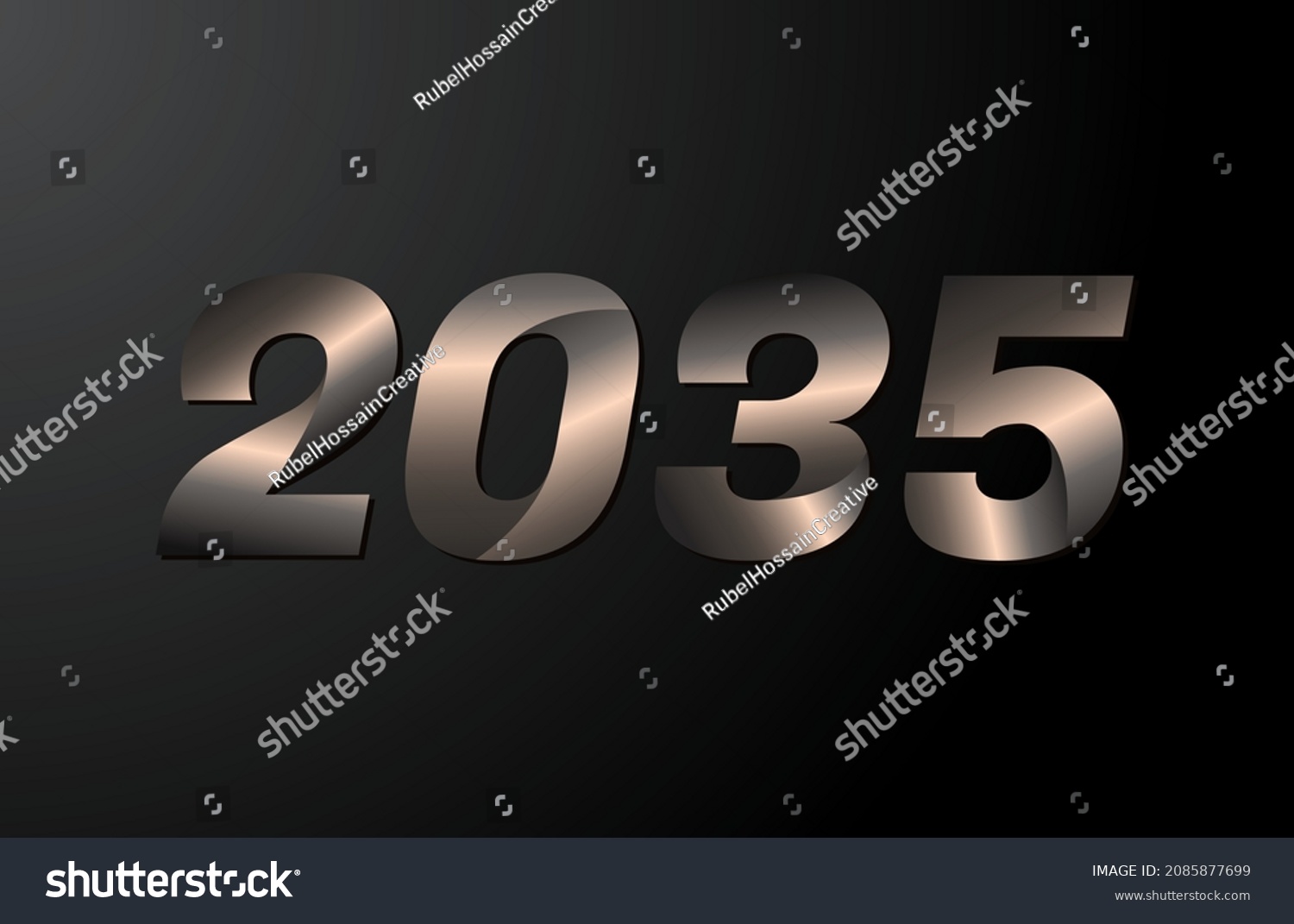 2035 year logotype, 2035 new year vector Royalty Free Stock Vector