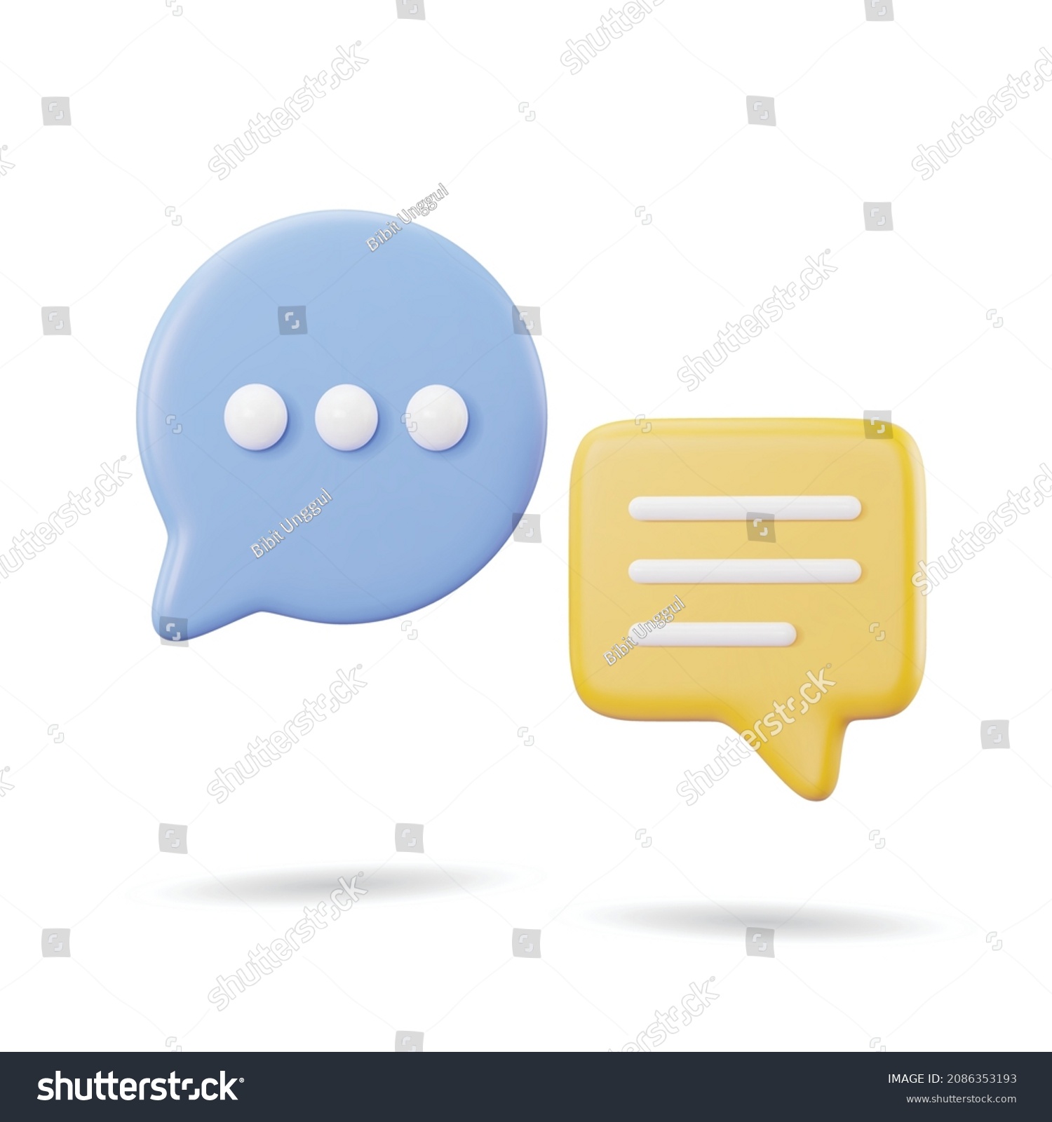 3d chat bubble icon vector illustration. stylze dialogue symbol Background isolated #2086353193