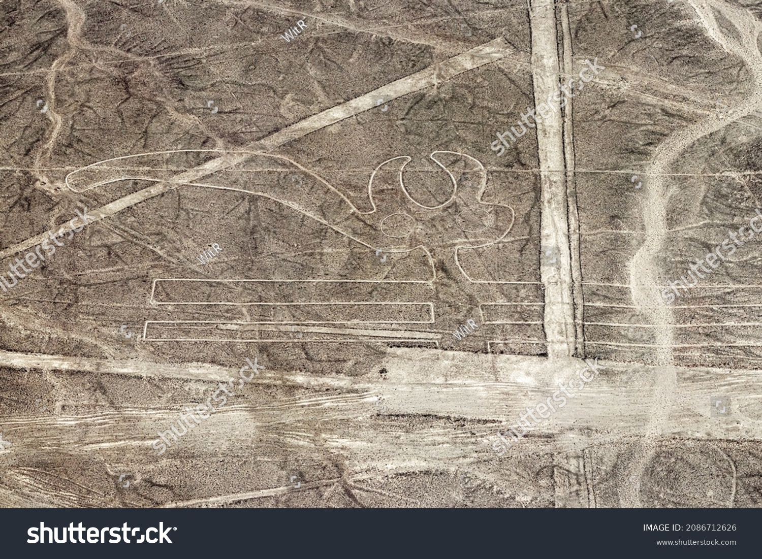 Peru, Palpa Province. The Nazca Lines (UNESCO - Royalty Free Stock ...