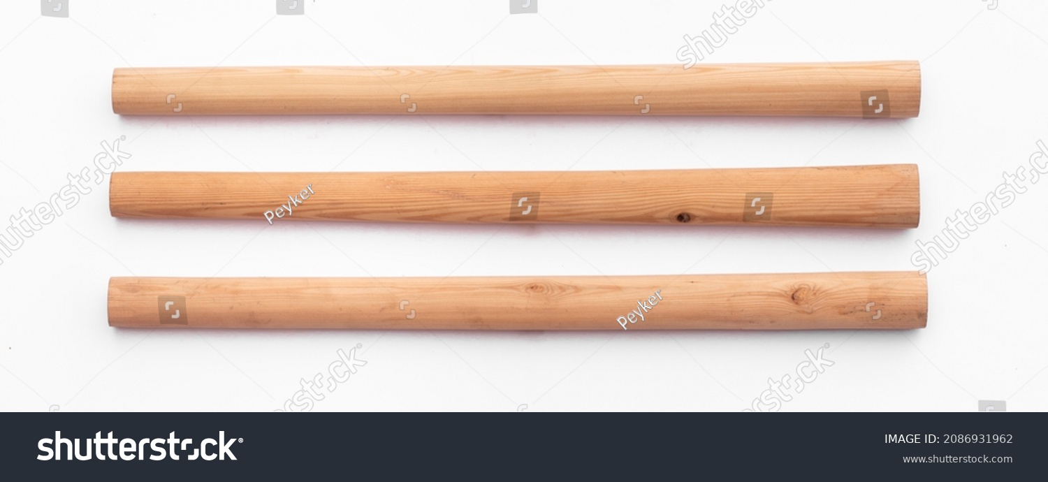 new wooden long stick isolated on white background #2086931962