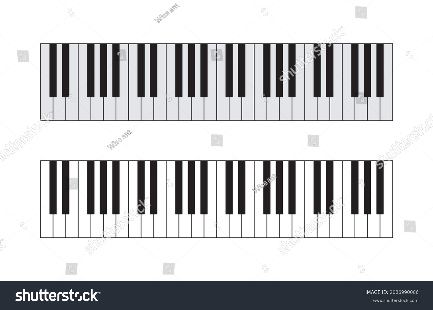 Piano keyboard. Outline keyboard for music. Keys - Royalty Free Stock ...