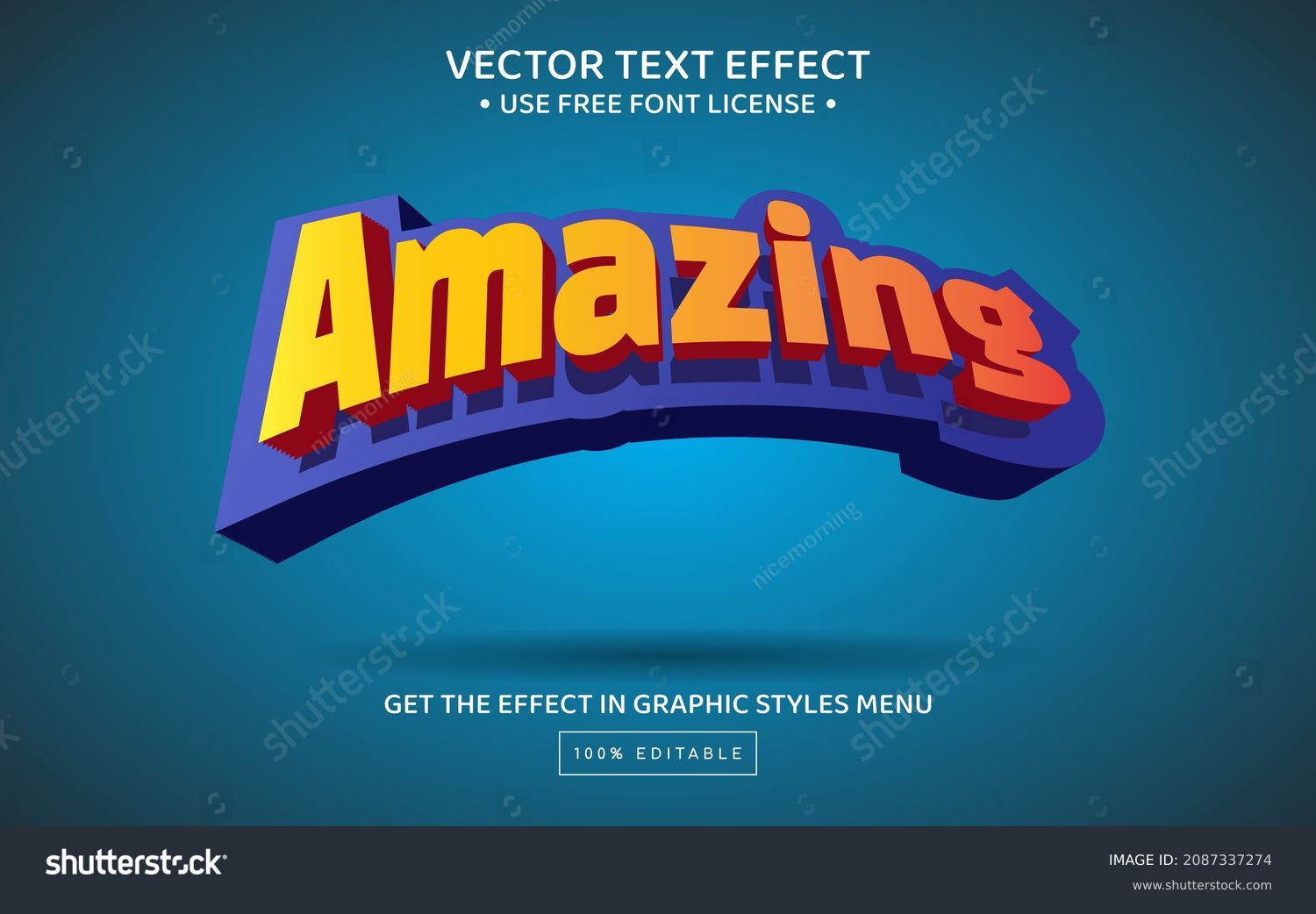 Amazing 3D editable text effect template #2087337274