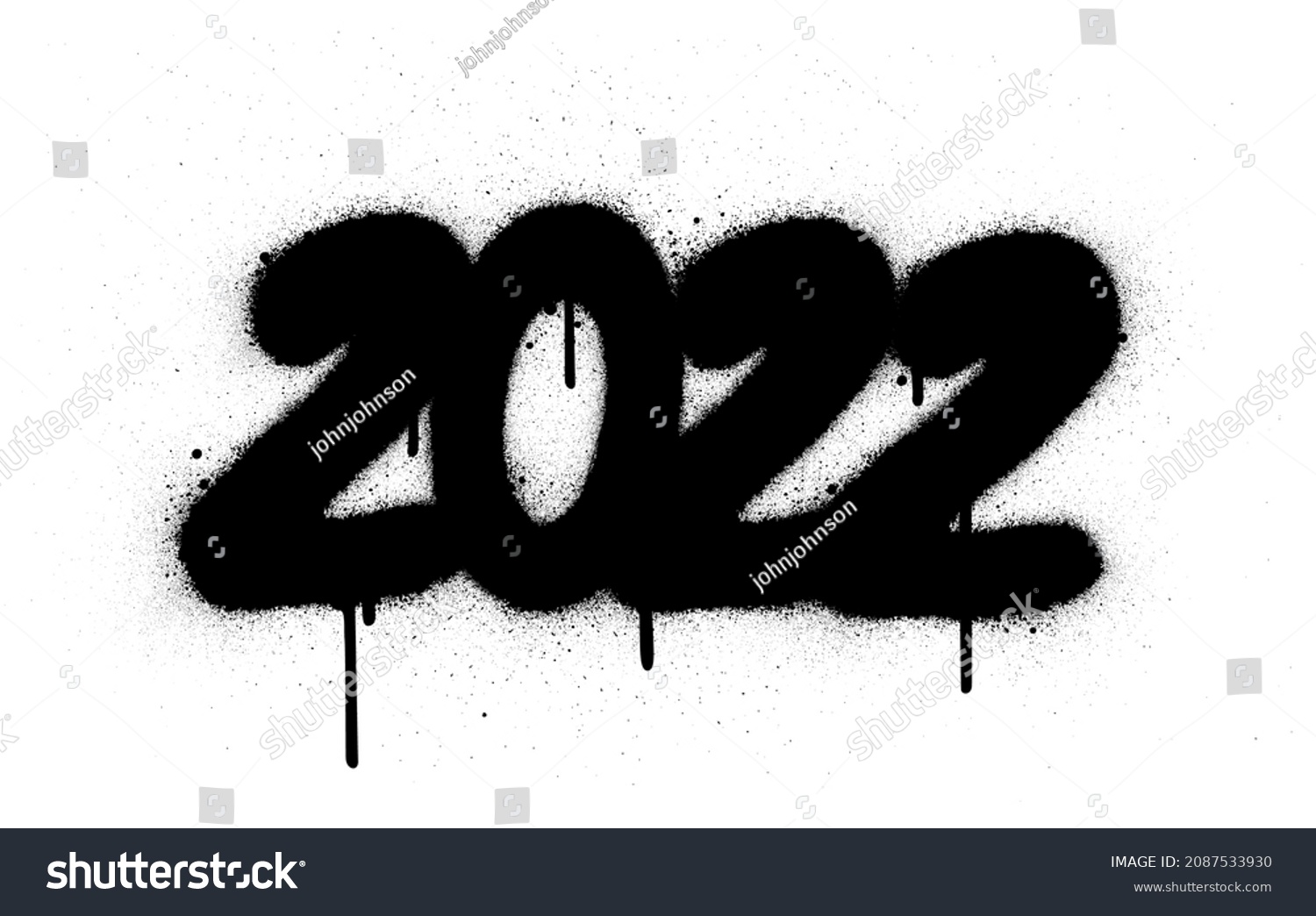 graffiti dripping 2022 year sprayed in black - Royalty Free Stock ...