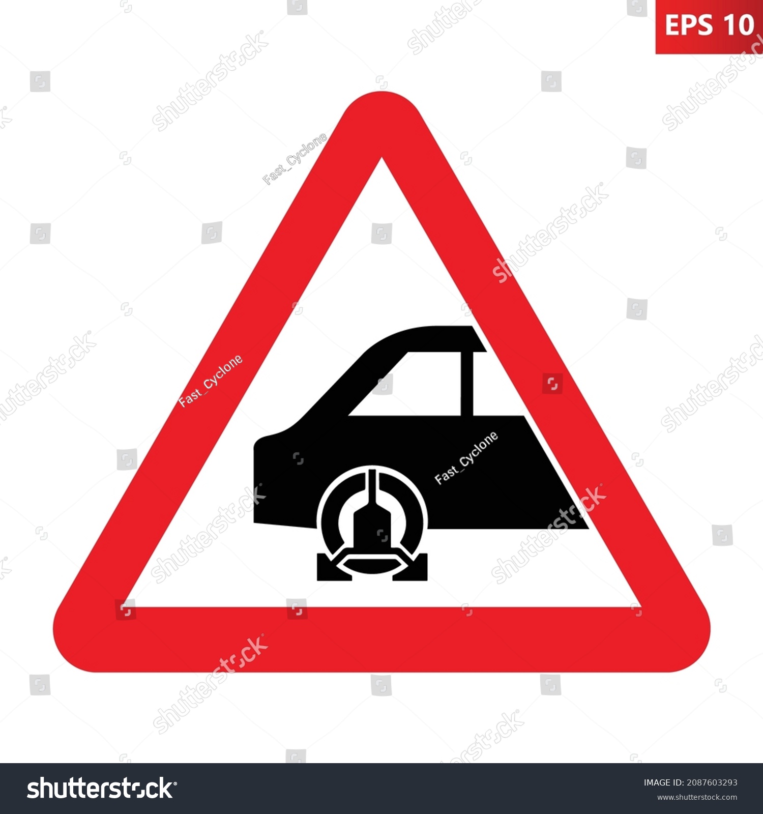 Wheel clamp warning sign. Vector illustration of - Royalty Free Stock ...