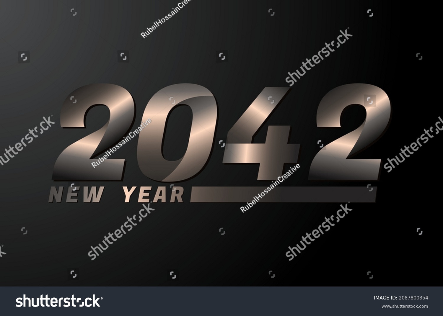 2042 Vector Isolated on Black background, 2042 - Royalty Free Stock ...