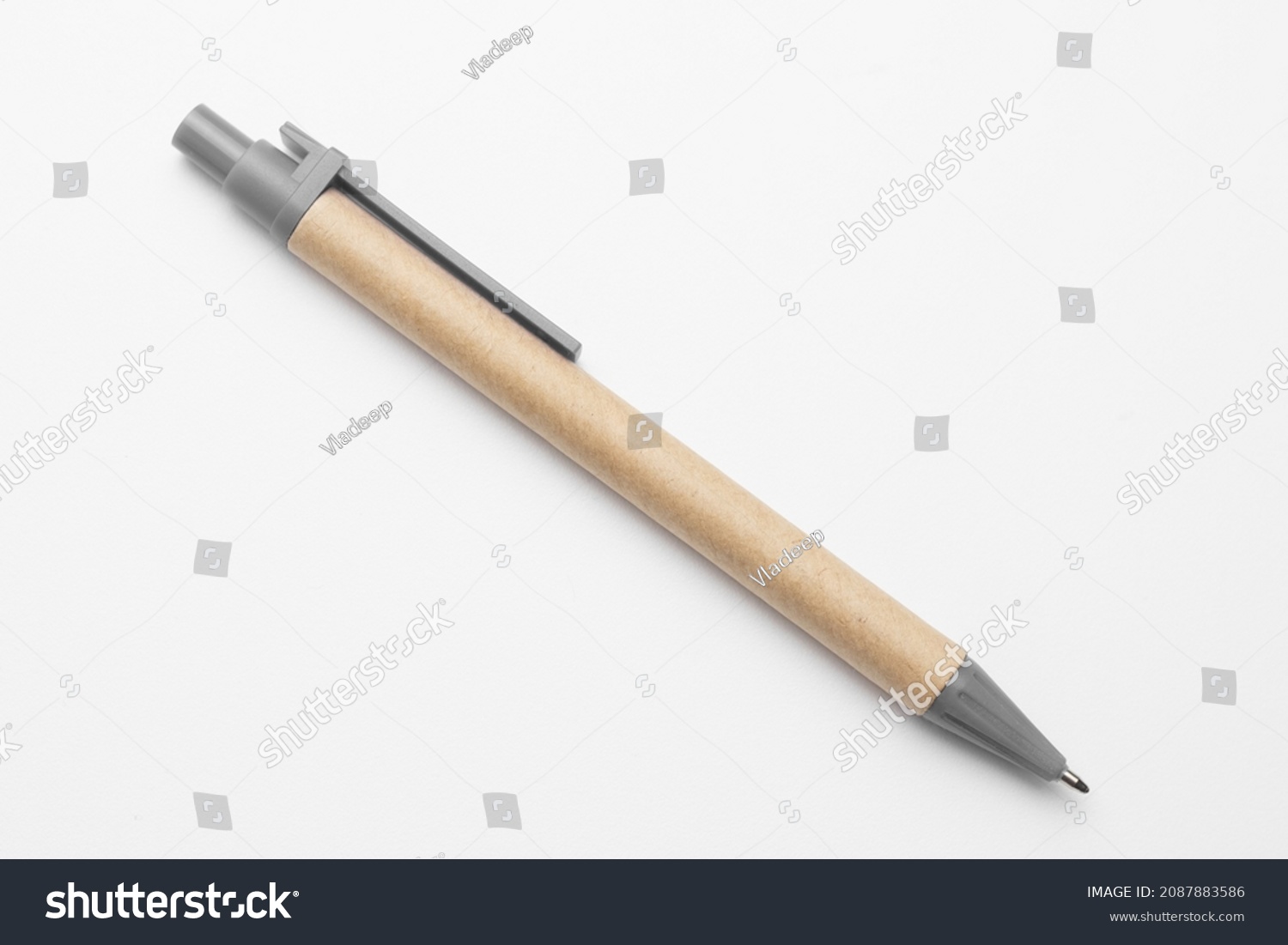 Eco pen made of paper isolated on white #2087883586