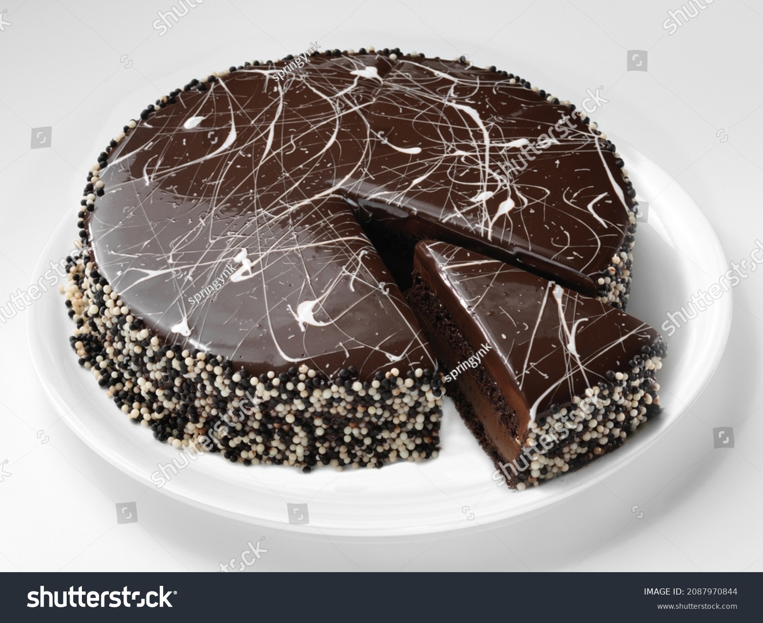 Devils cake chocolate slice, devils cake recipe, devils cake cookies, isolated background #2087970844