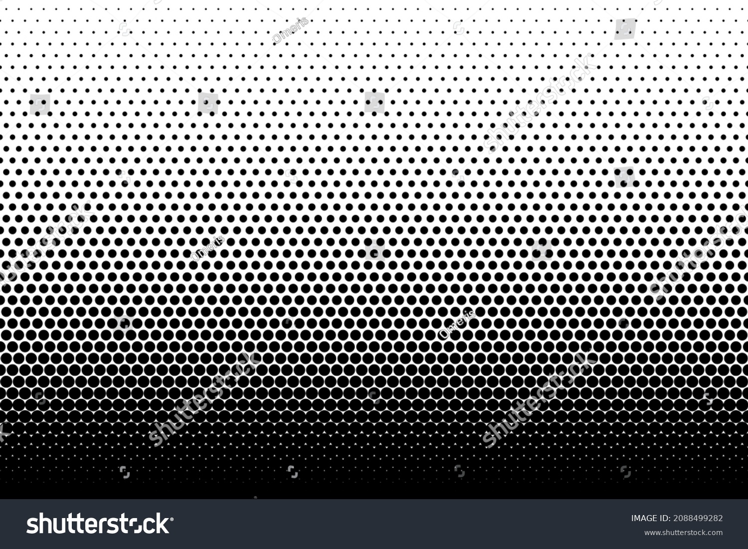 Halftone seamless pattern. Dot background. Gradient faded dots. Half tone texture. Gradation patern. Black circle isolated on white backdrop for overlay effect. Geometric bg. Vector illustration #2088499282