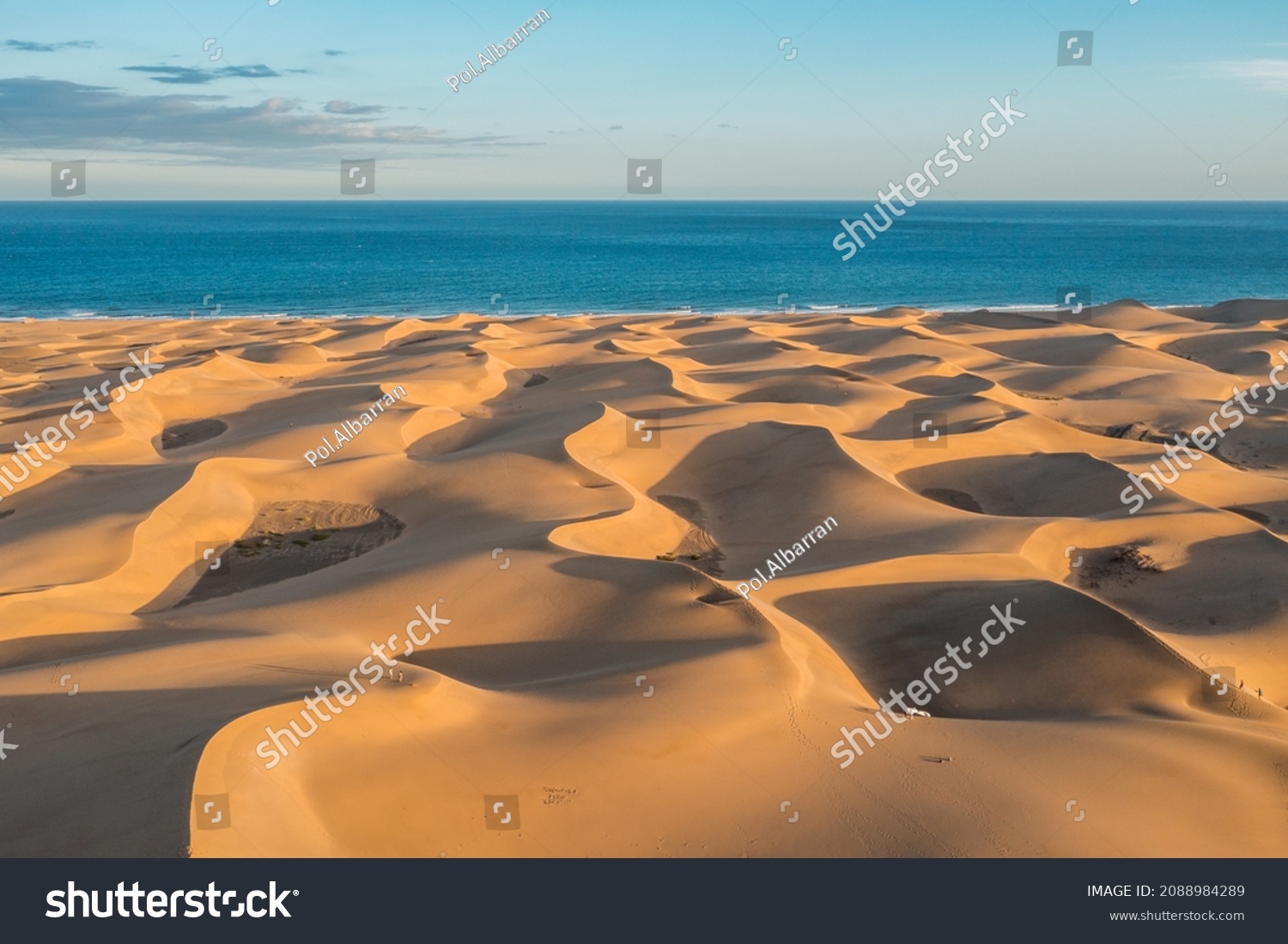 Aerial Maspalomas dunes view on Gran Canaria, Canary Islands, Spain #2088984289