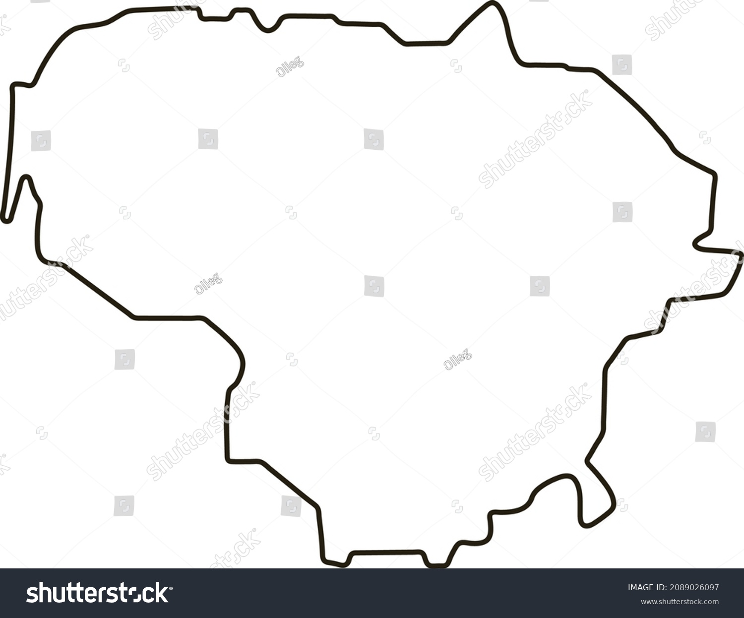 Map Of Lithuania Outline Map Vector Royalty Free Stock Vector