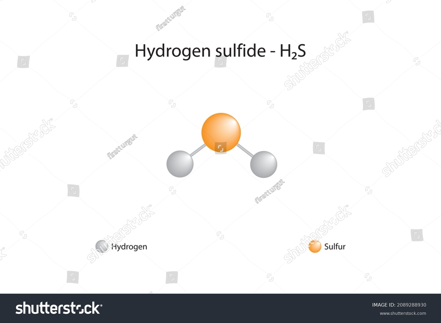 Molecular formula of hydrogen sulfide. Hydrogen - Royalty Free Stock ...