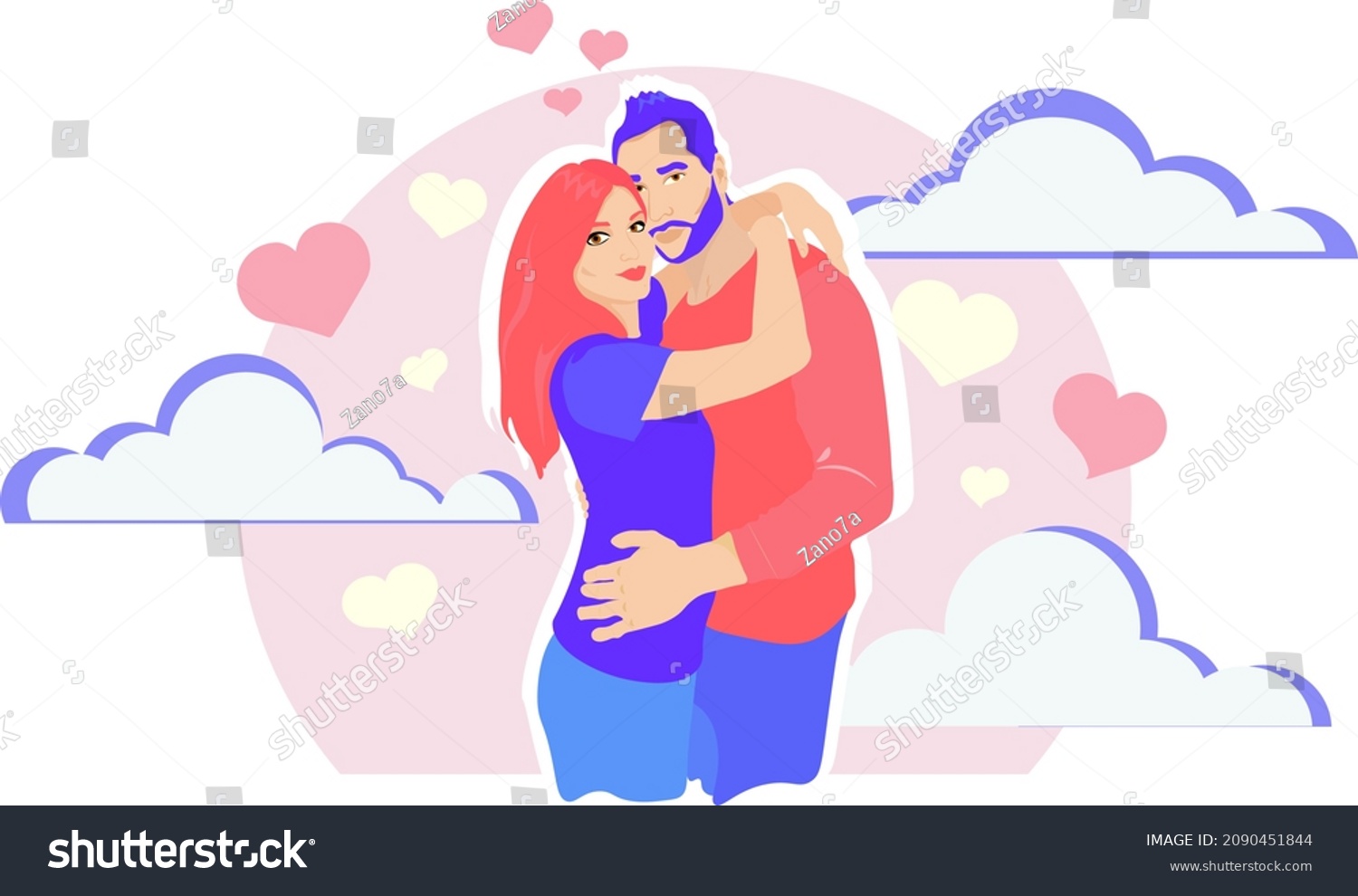 Eps Vector Illustration Couple In Love Royalty Free Stock Vector Avopix Com