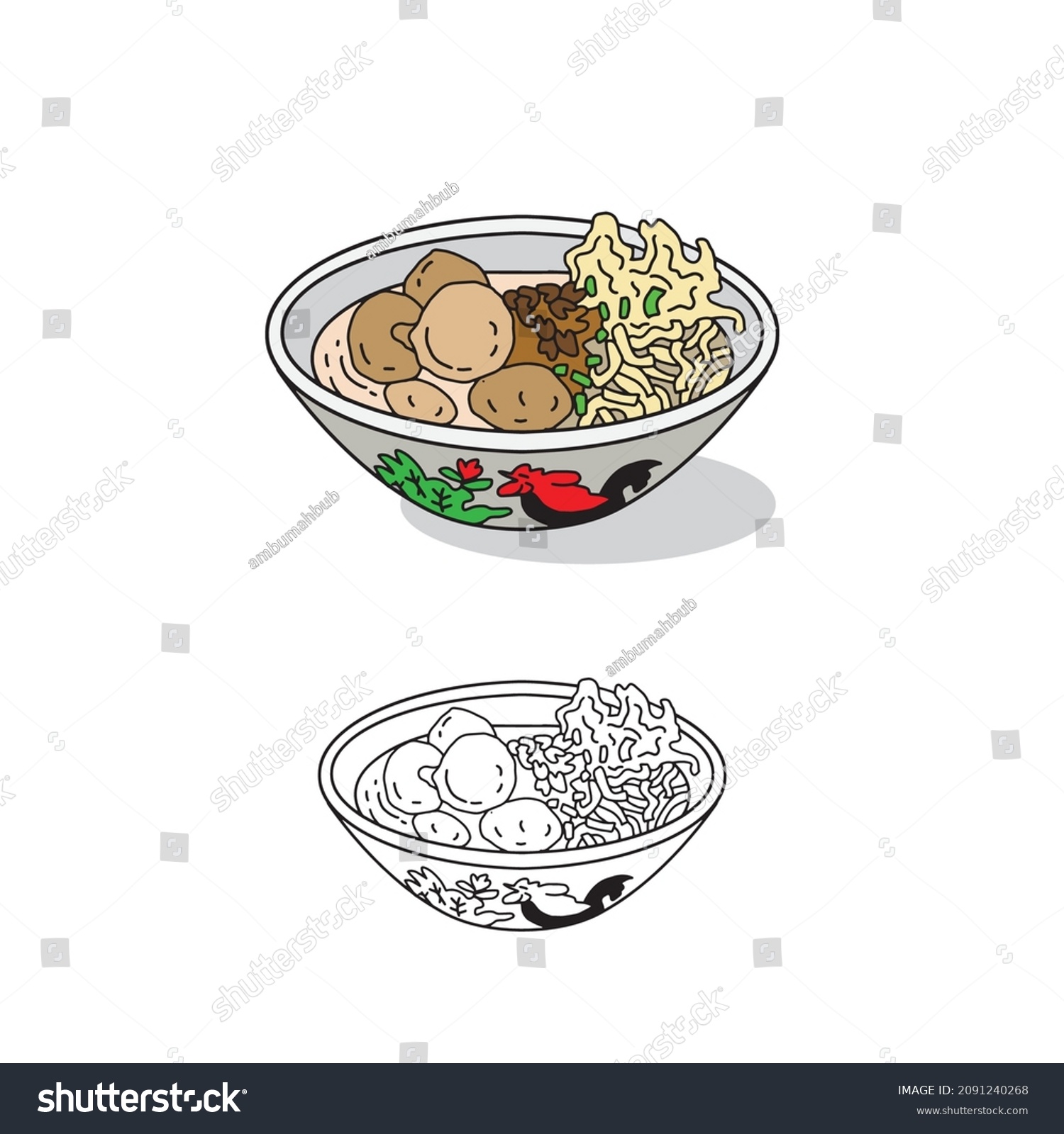 Vector Bakso Traditional Food Indonesia Culinary Royalty Free Stock