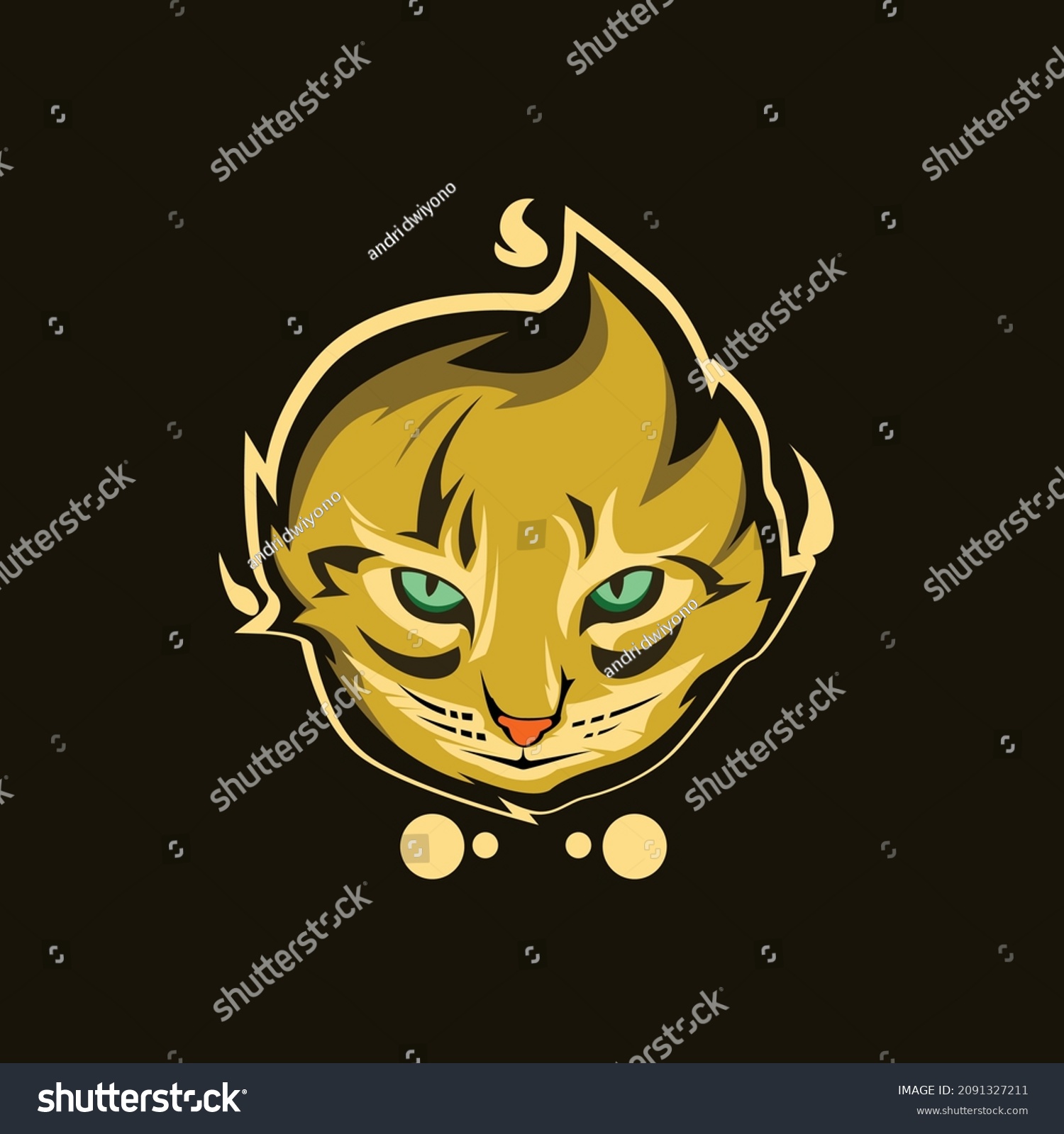 cat head mascot logo,illustration head cat - Royalty Free Stock Vector ...