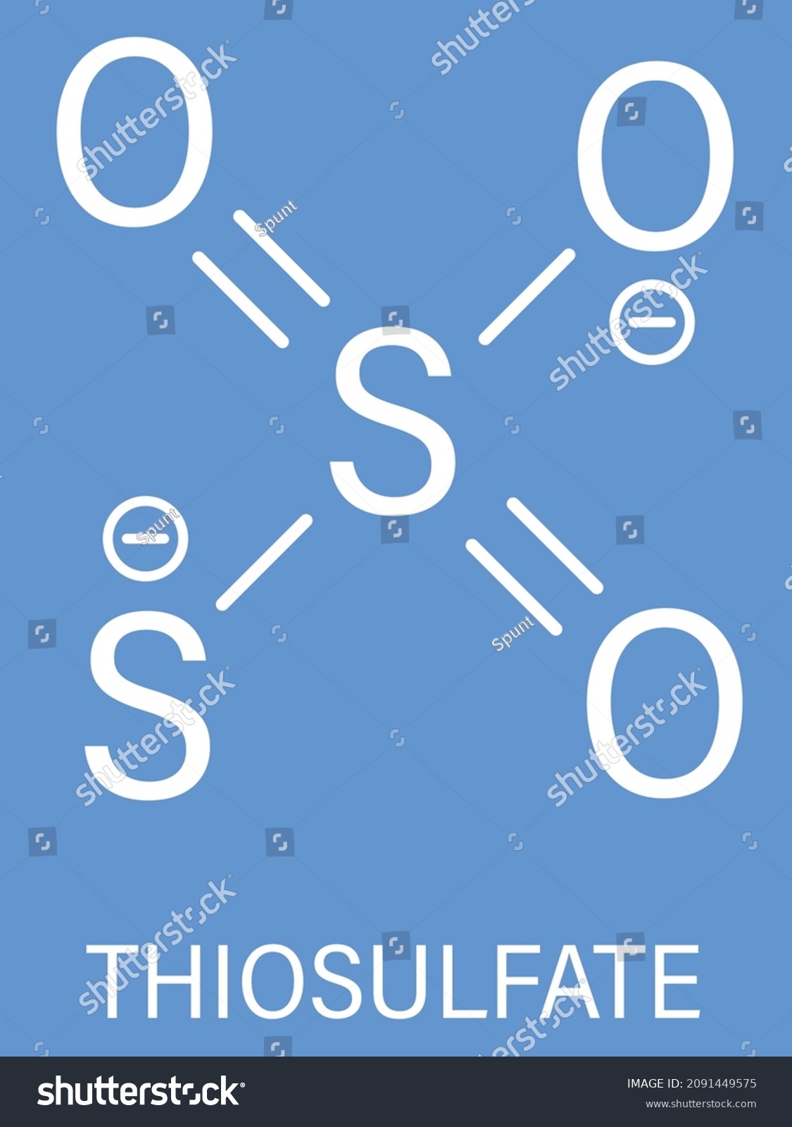 Thiosulfate Anion Chemical Structure Skeletal Royalty Free Stock Vector 2091449575 1273