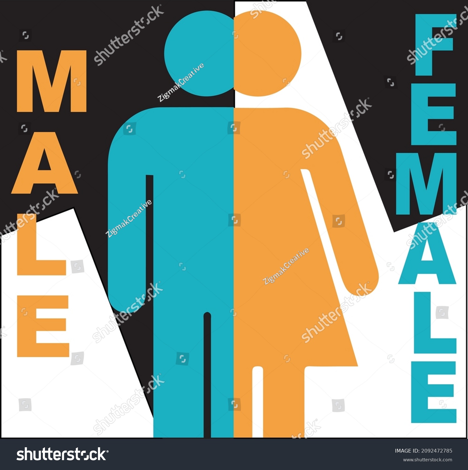Male And Female Restroom Sign Royalty Free Stock Vector 2092472785 3595