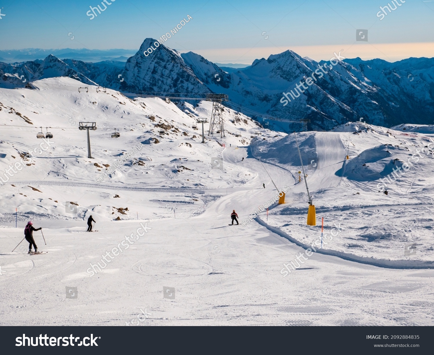 Ski slope in the alps of Gressoney #2092884835