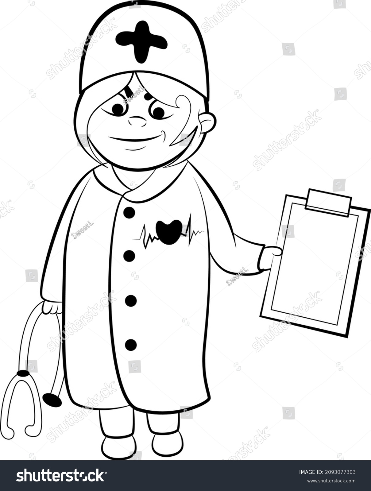 Childrens coloring book character design medical - Royalty Free Stock ...