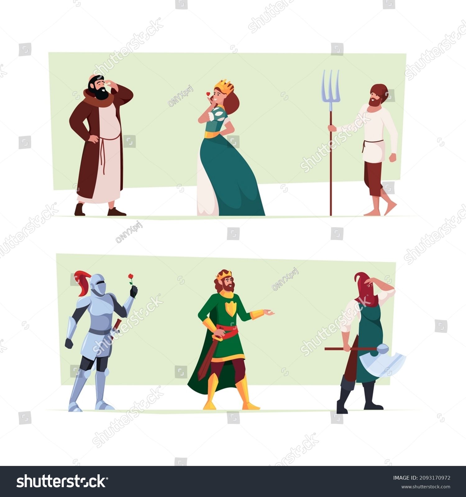 Historic Characters Medieval Fantasy Knights Royalty Free Stock