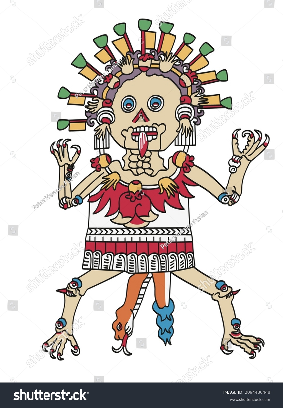 Tzitzimitl, Aztec deity, associated with stars, - Royalty Free Stock ...