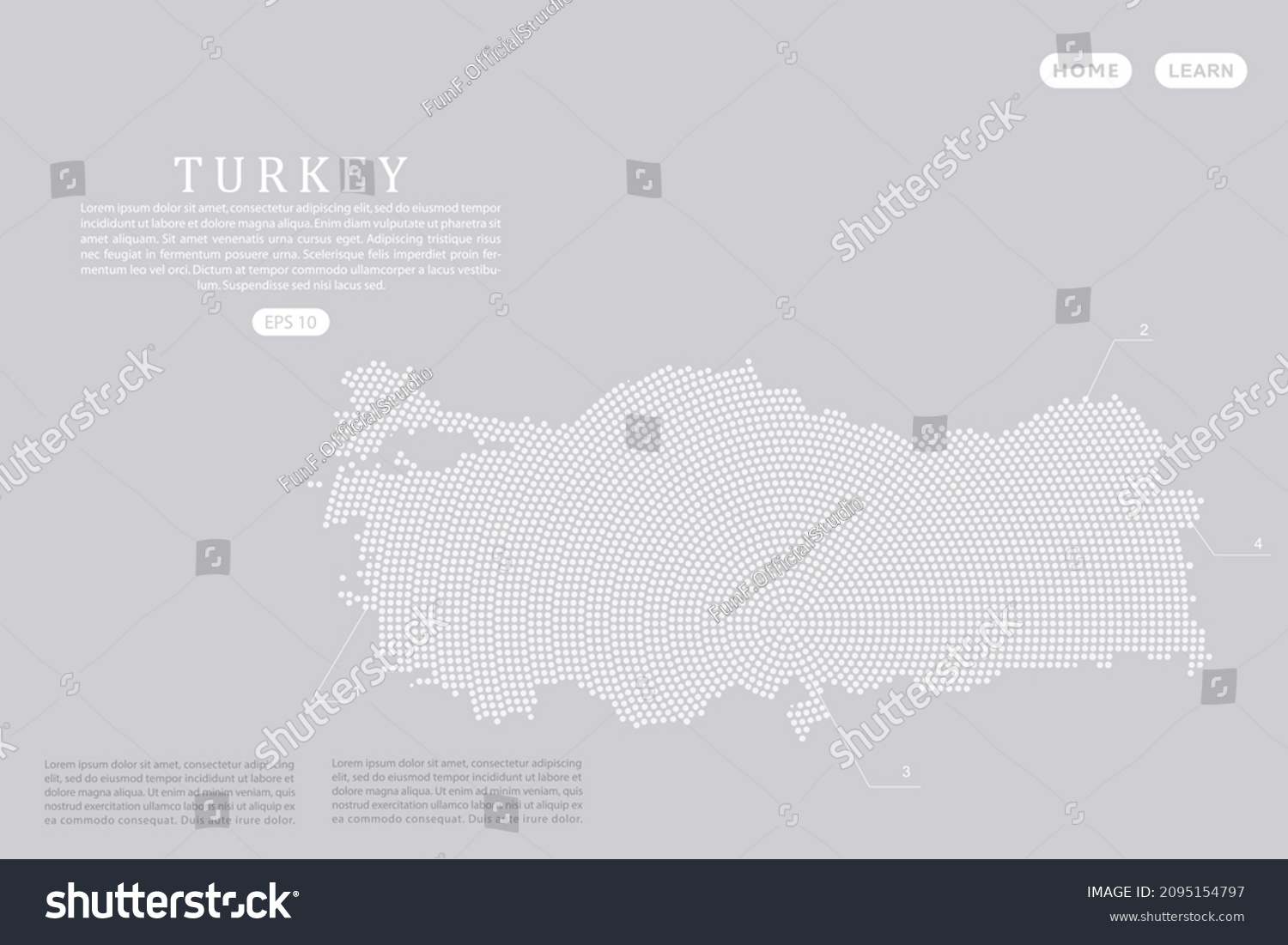 Turkey Map - World Map Vector Template With - Royalty Free Stock Vector ...