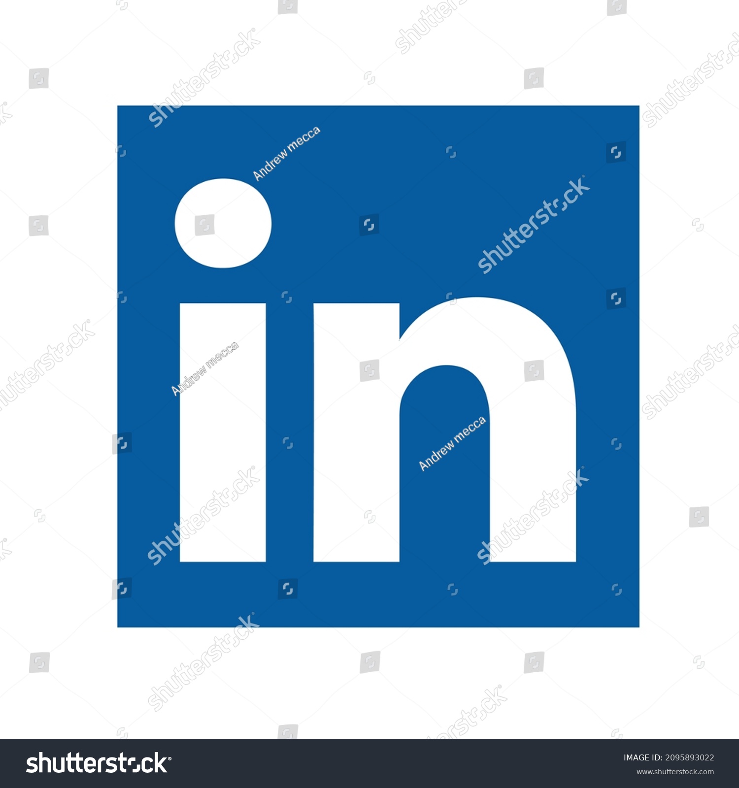 square blue colour white background LinkedIn design logo sign symbol vector in American business and employment oriented online service operates via websites and mobile apps #2095893022