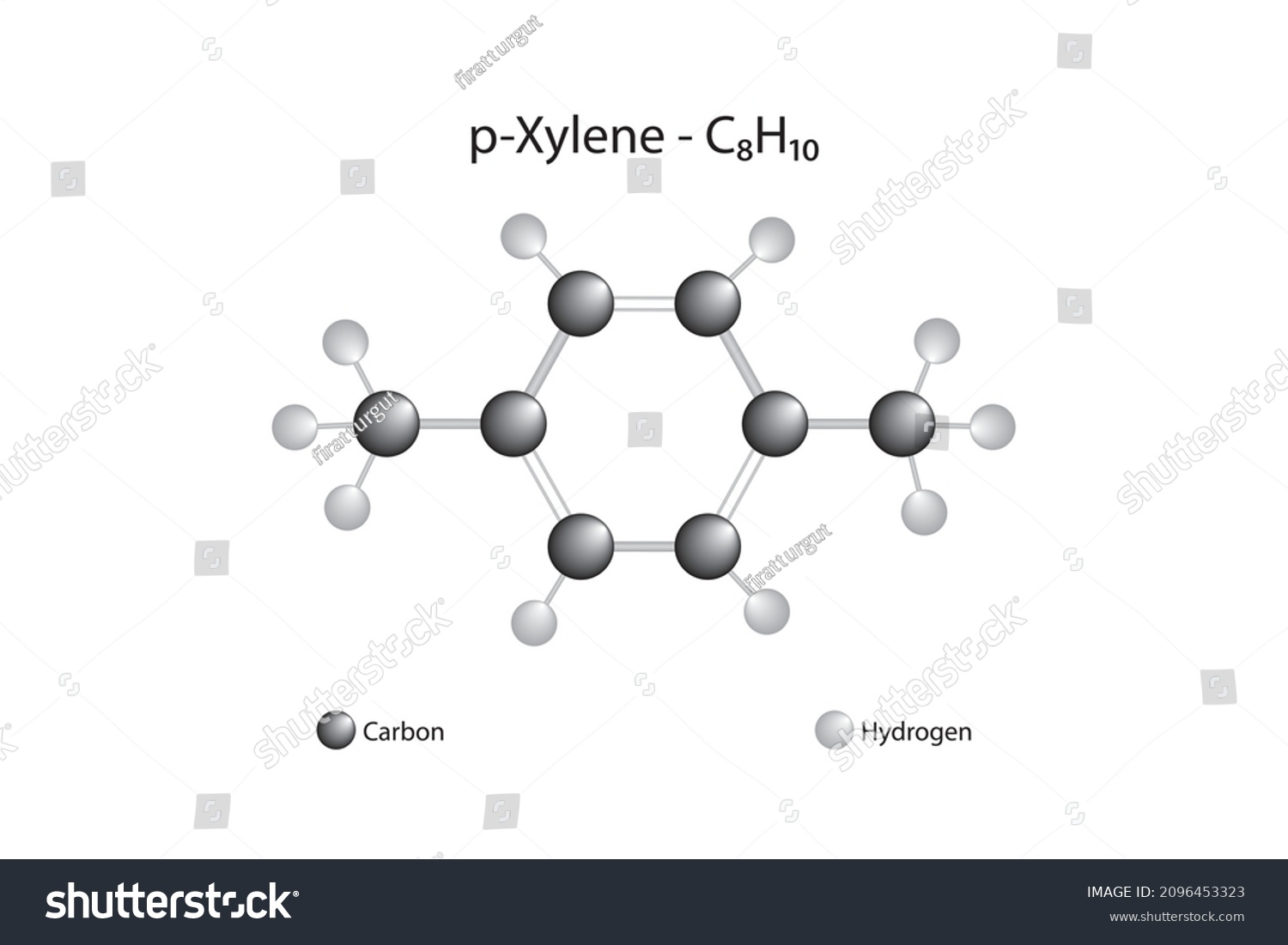 Molecular formula of p-xylene. p-xylene is an - Royalty Free Stock ...