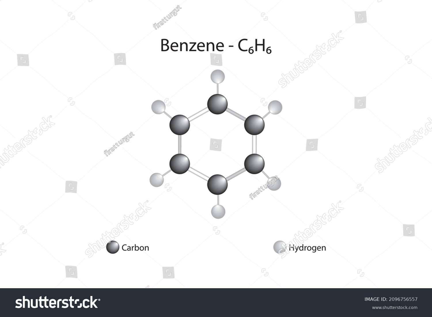 Molecular Formula Of Benzene Benzene Is The Royalty Free Stock Vector 2096756557 5295