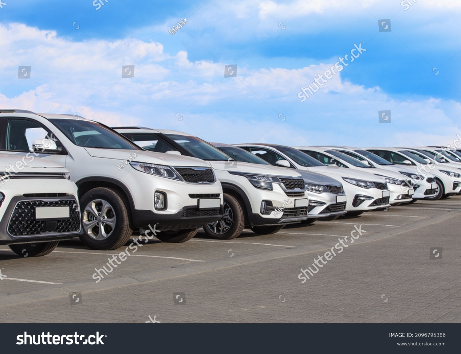 Cars For Sale Stock Lot Row. Car Dealer Inventory #2096795386