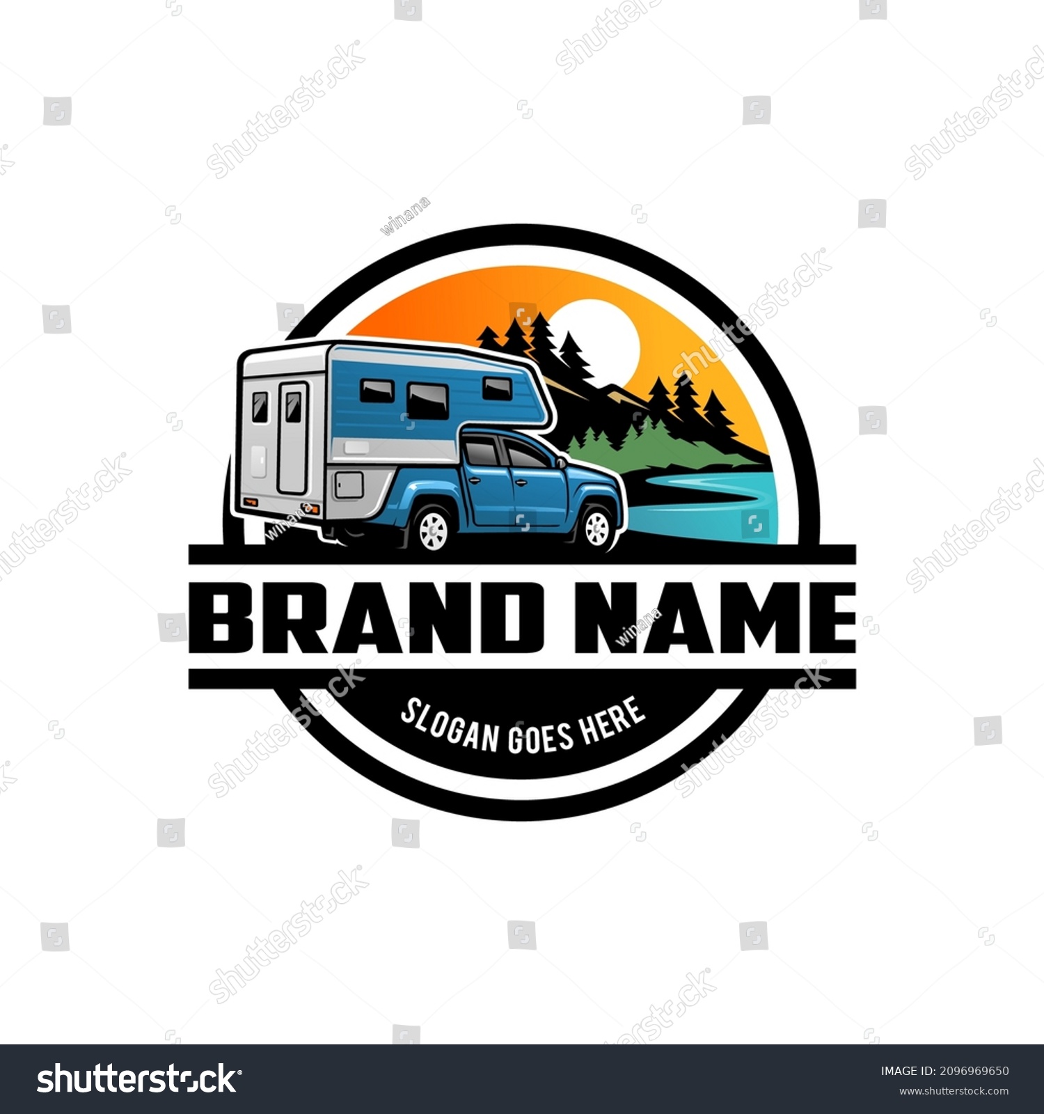 camper truck, motorhome, camper van, rv journey - Royalty Free Stock ...