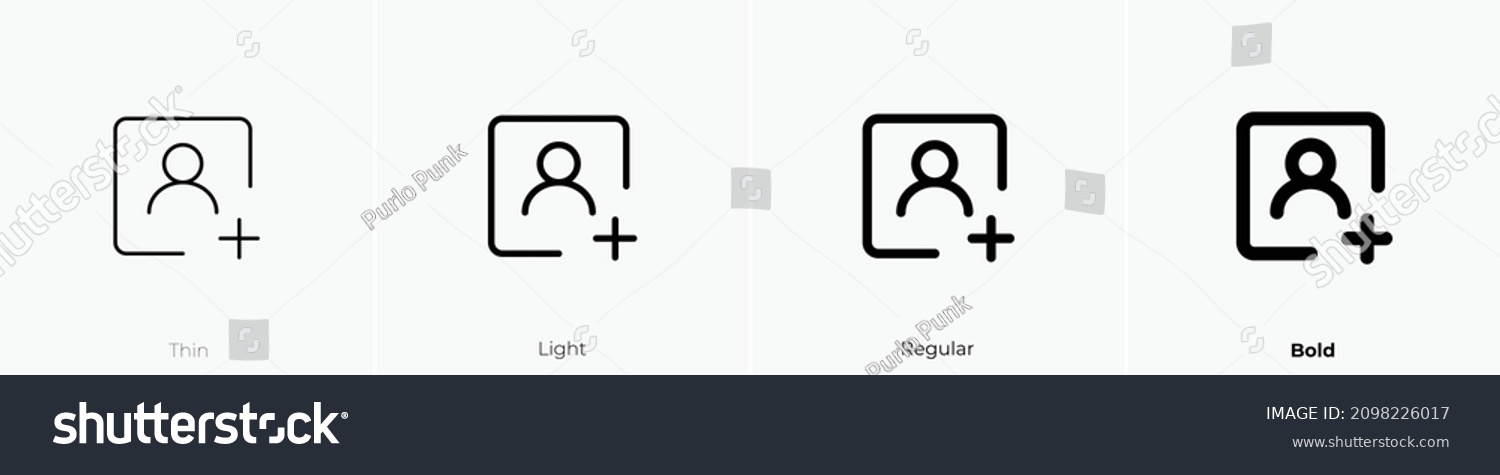 open an account icon. Thin, Light Regular And Bold style design isolated on white background #2098226017