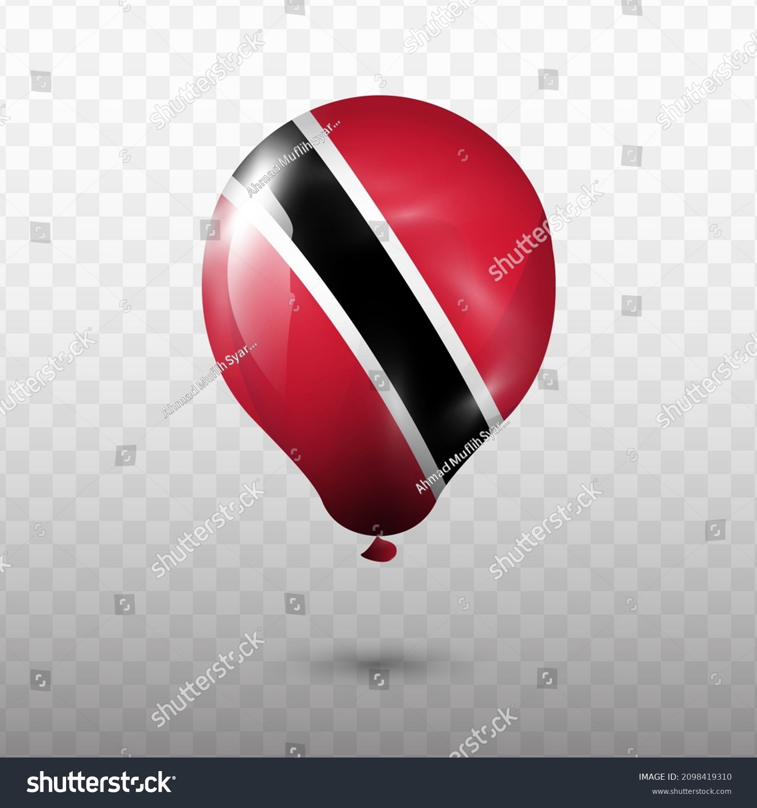 Balloon Flag Of Trinidad And Tobago With Royalty Free Stock Vector