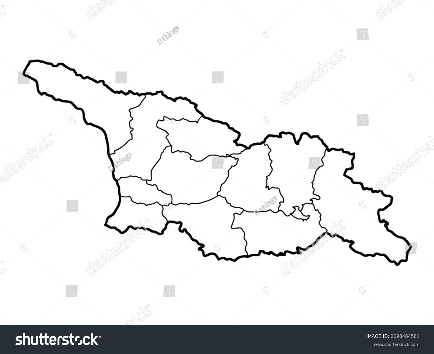 Outline map of Sakartvelo (Georgia) white - Royalty Free Stock Vector ...